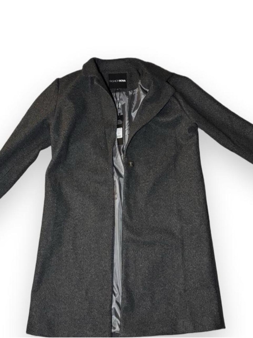 Fashion Nova Women's Natalie Wool Charcoal Gray Trench Coat